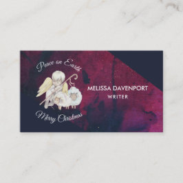 Cartão De Visita Paz na Terra Anjo Shepherd com Lambs