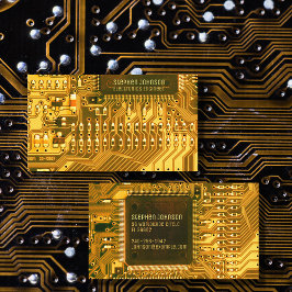 Cartão De Visita PCB Dourado, circuito impresso - Engenharia de tec