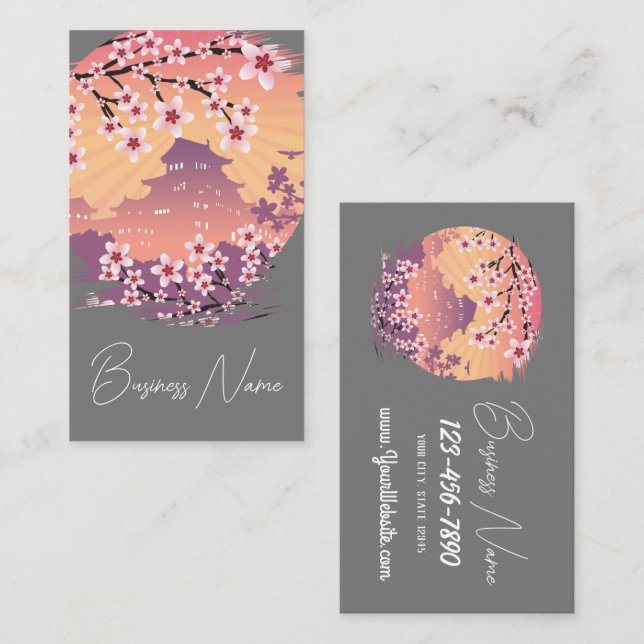 Cartão De Visita Peach Blossom Business (Frente/Verso)