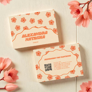 Cartão De Visita Peach Y2K Flor de Vestuário