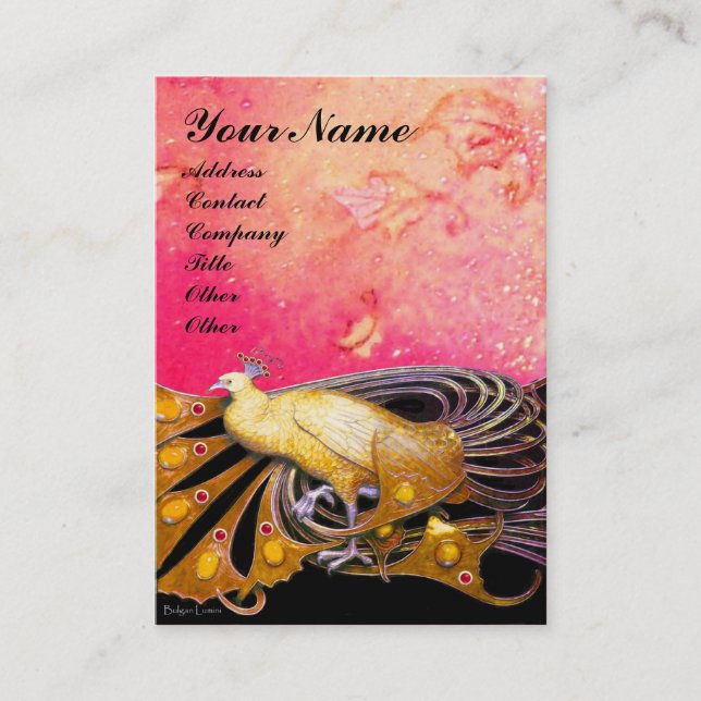 Cartão De Visita PEACOCK amarelo (Frente)