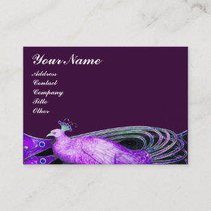 CARTÃO DE VISITA PEACOCK ELEGANTE NO VIOLETA PURPER, PRETO