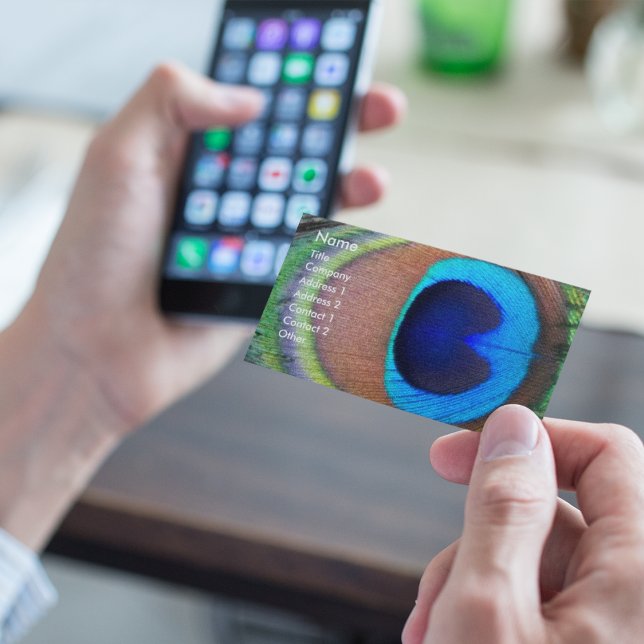Cartão De Visita Peacock Feather Eyespot Colorida (In Situ Office)