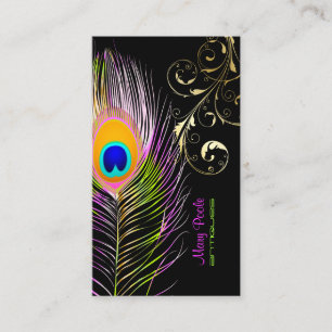 Cartão De Visita Peacock+filigree swirls PixDezines