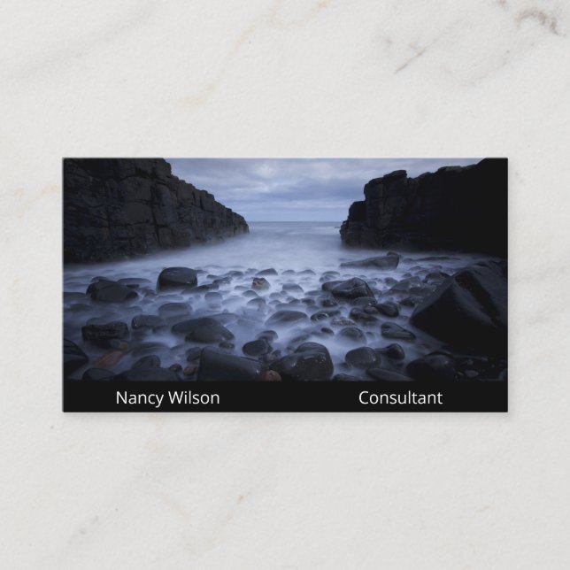 Cartão De Visita Pebolhas e Rochas ao longo da costa oceânica (Frente)