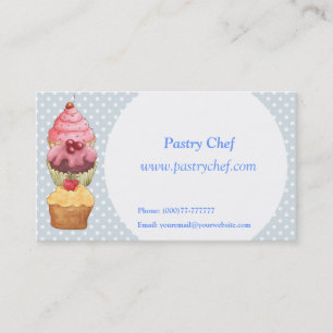 Cartão De Visita Peças de bolo de Cupcake