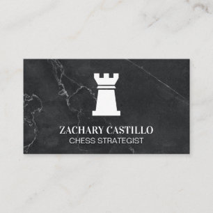 Cartão De Visita Pedaço de Xadrez Rook  Marble