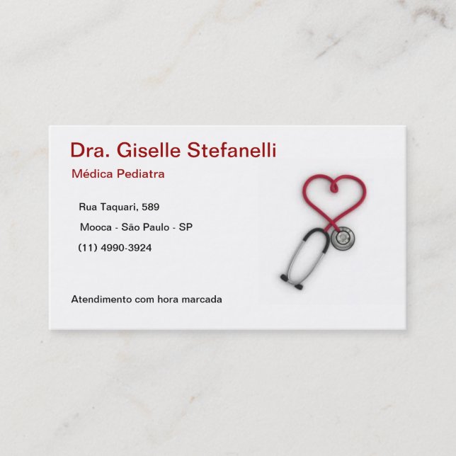Cartão De Visita Pediatria (Frente)