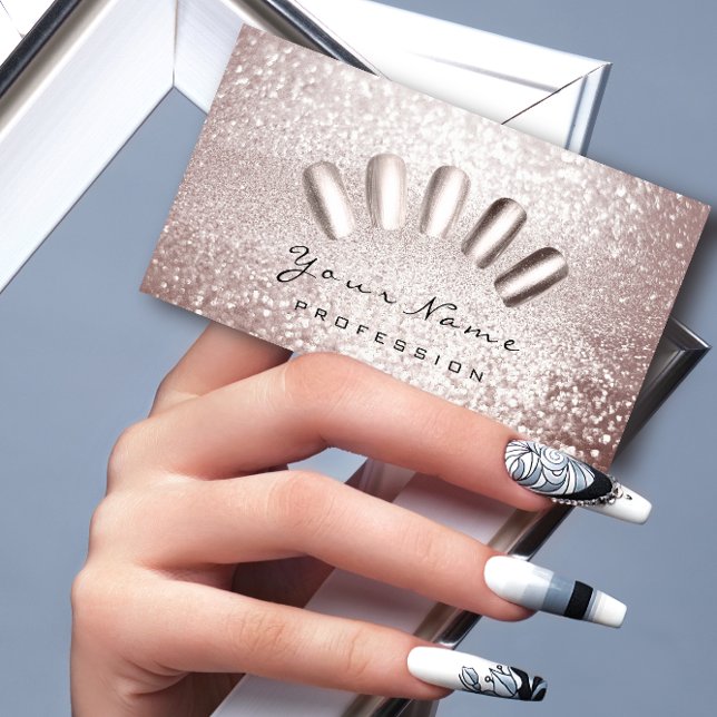 Cartão De Visita Pedicure de Manicure com Cinza de brilho do artist (Criador carregado)