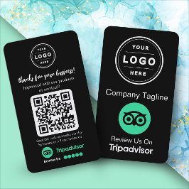 Cartão De Visita Pedido de Avaliação no TripAdvisor com Logotipo e
