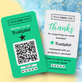 Cartão De Visita Pedido de Avaliação no Trustpilot com Código QR Es