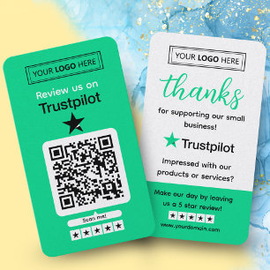 Cartão De Visita Pedido de Avaliação no Trustpilot com Código QR Es