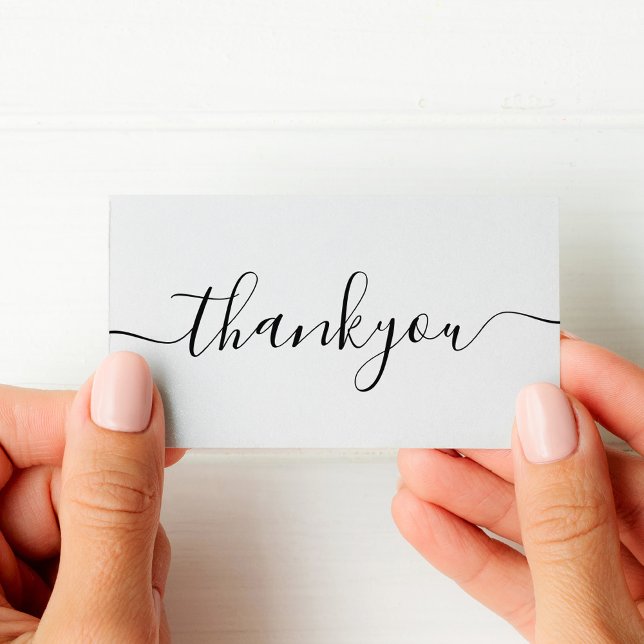 Cartão De Visita Pedido de Script Elegante Moderno Obrigado (Criador carregado)