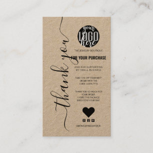 Cartão De Visita Pedido Minimalista de Script de Assinatura Kraft O