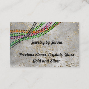 Cartão De Visita Pedra de Cinza com Glitter Miçanga Jeweler