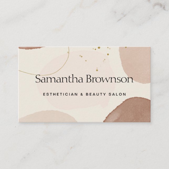 Cartão De Visita Pedra Geométrica Rosa bege Blush (Frente)