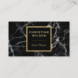 Cartão De Visita pedra mármore negra elegante