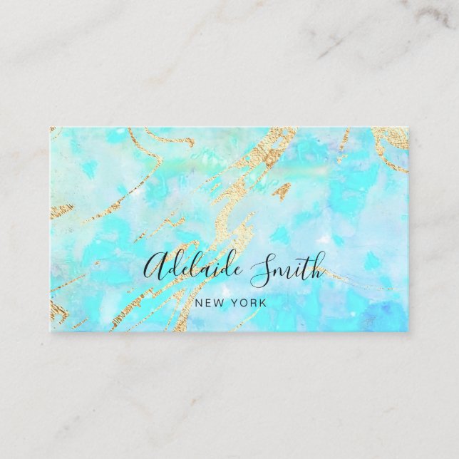 Cartão De Visita pedra opal simulada das veias de folha (Frente)