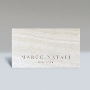 Cartão De Visita Pedra Simples do Marble bege Elegante