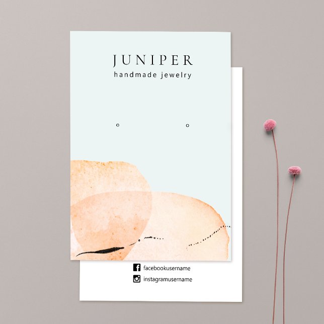 Cartão De Visita Pedras Terrenas De Aquarela A Ouvir Vídeo (Criador carregado)