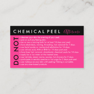 Cartão De Visita Peeling Químico Rosa Neon Evita Cuidados Pós-Trata