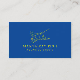 Cartão De Visita Peixe Aquário Azul Amarelo Raia Manta