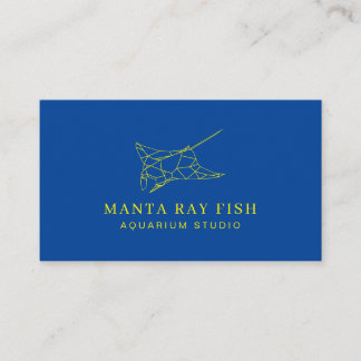 Cartão De Visita Peixe Aquário Azul Amarelo Raia Manta