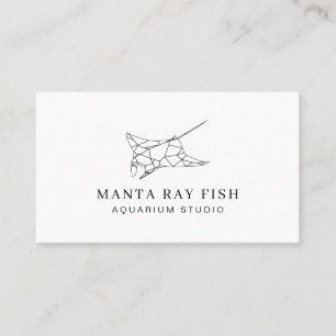 Cartão De Visita Peixe de Aquário Raia Manta
