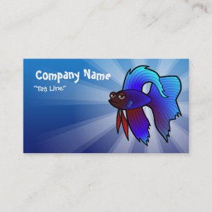 Cartão De Visita Peixe de Desenho Animado Betta / Peixe Combatente
