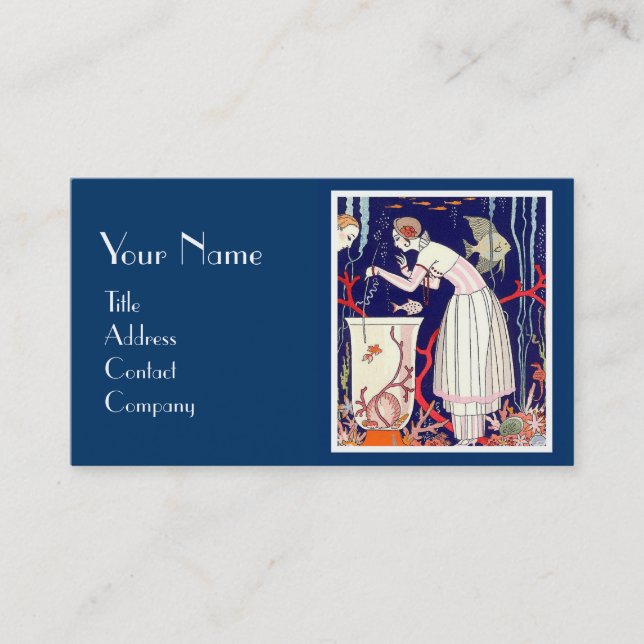 CARTÃO DE VISITA PEIXE DE PEIXE, MONOGRAMA DE BELEZA DECO (Frente)