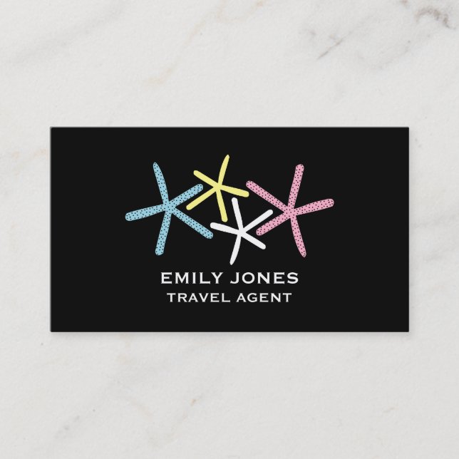 Cartão De Visita Peixe-estrela de praia, Viagem e turismo (Frente)