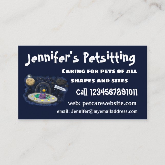 Cartão De Visita Peixe feliz bonito com ilustração de desenho espac (Frente)