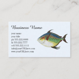 Cartão De Visita Peixe Opah Tropical, Animal Aquático Marinho Vinta