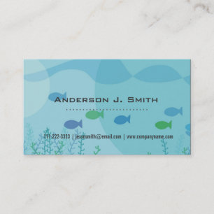 Cartão De Visita Peixes, algas marinhas, sob a designação de um pro