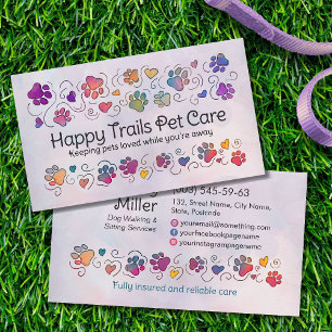 Cartão De Visita Peixes e Calor - desenho de linha desenhado à mão 