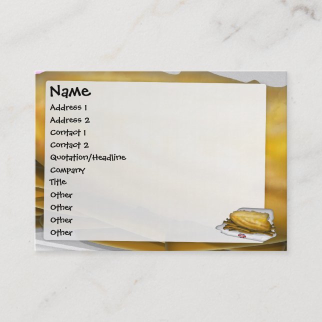 Cartão De Visita Peixes e Chips (Frente)