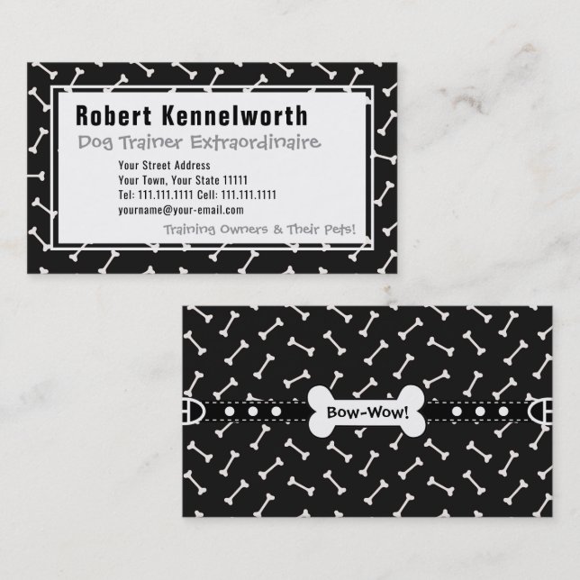 Cartão De Visita Peixes e Ossos Design Engraçado para Pássaros Cach (Frente/Verso)