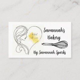 Cartão De Visita Pelado com Amor, Black & White Bakery