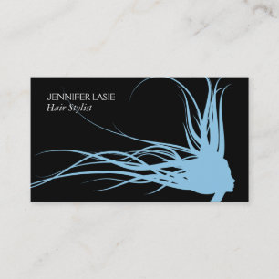 Cartão De Visita Pêlos Flutuantes (azul de nevasca) fundo preto