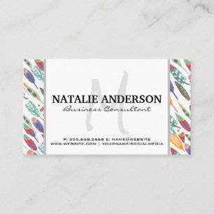 Cartão De Visita Penas Natureza Padrão