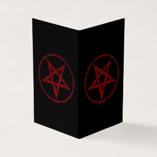 Cartão De Visita Pentagrama do diabo vermelho