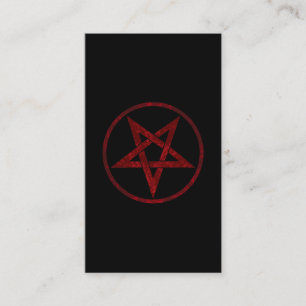 Cartão De Visita Pentagrama do diabo vermelho