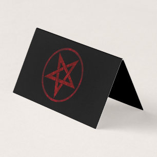 Cartão De Visita Pentagrama do diabo vermelho