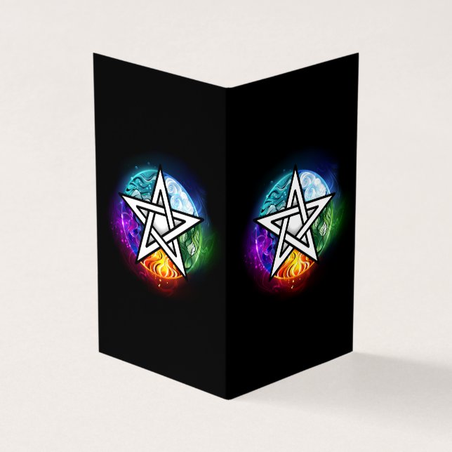 Cartão De Visita Pentagrama do Wiccan (Exterior)