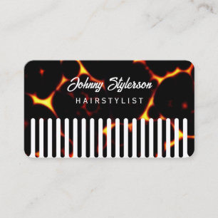Cartão De Visita Pente de cabelo olhando para estilista