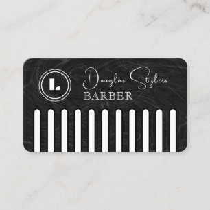 Cartão De Visita Pente preto falso com barra de logotipo para barbe