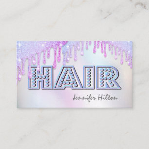 Cartão De Visita Penteado retro holográfico fedorento