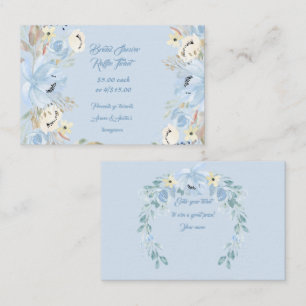 Cartão De Visita Peony Flower Blue Watercolor