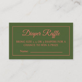 Cartão De Visita Peony in Bloom Diaper Raffle Ticket
