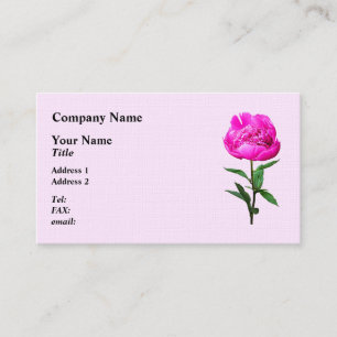 Cartão De Visita Peony Rosa Escuro